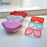 Lips Shape Diamonds Evening Bag Bridal Party Blingbling Wedding Chain Clutch