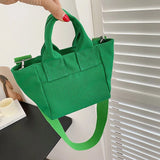 Summer Candy Colors Canvas Tote Bag for Women Shoulder Crossbody Lunch Bag