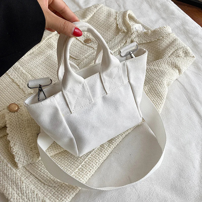 Summer Candy Colors Canvas Tote Bag for Women Shoulder Crossbody Lunch Bag