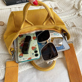 Summer Candy Colors Canvas Tote Bag for Women Shoulder Crossbody Lunch Bag