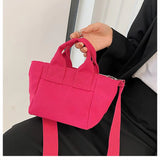 Summer Candy Colors Canvas Tote Bag for Women Shoulder Crossbody Lunch Bag