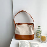 Summer Canvas Patchwork Tote Shoulder Bag
