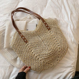 Summer Woven Bag Female Straw Shoulder Bag Straw Handbag Beach Bag Women
