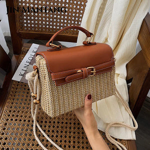 Vintage Rattan Bag Summer Crossbody Straw Handbag