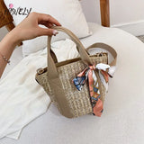 Summer Hot Scarf Shell Straw Bag Leisure Women Handbags