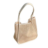 Large Straw Beach Tote Bag Hollow Woven Handbag Mesh Shoulder Shopping