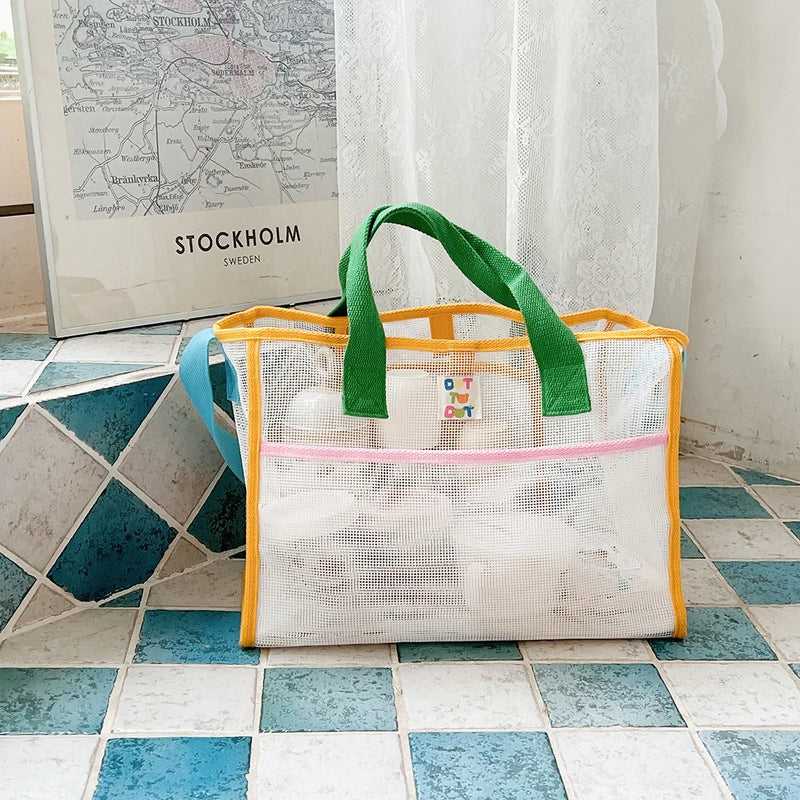 Summer Vacation Mesh Large-capacity Mommy Bag
