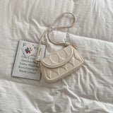 Stylish Textured Retro Small Square Bag Women's Messenger Shoulder Bag