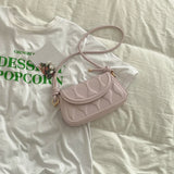 Stylish Textured Retro Small Square Bag Women's Messenger Shoulder Bag