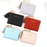 Small Leather Tassel Wallet for Women