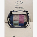 Women Canvas Shoulder Bags Patchwork Handbags Tavel Totes Cross Body Bags