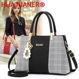 Top-handle splicing Bags Women Shoulder Bag Female Tote with Pendant