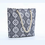 Casual Geometric Canvas Tote Bag Beach Bolsa Feminina