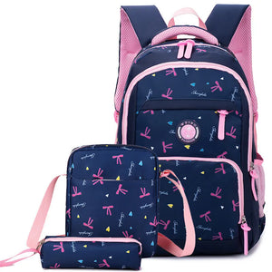 Girls Shoulder Bag Set Sweet Printing Bookbag Backpack