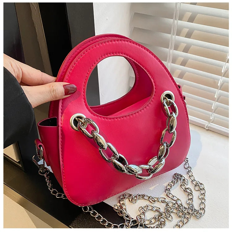 High Class Metal Chain Lady Shoulder Bag Wallet Women Hand Bag