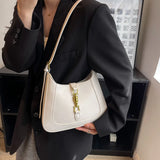 Vintage Half Moon Leather Crossbody Bag Underarm Women Handbags