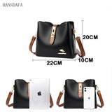 3-Layer Bucket Crossbody Bag Small Shoulder Messenger Handbag