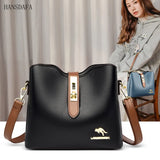 3-Layer Bucket Crossbody Bag Small Shoulder Messenger Purse Handbag
