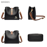 3-Layer Bucket Crossbody Bag Small Shoulder Messenger Purse Handbag