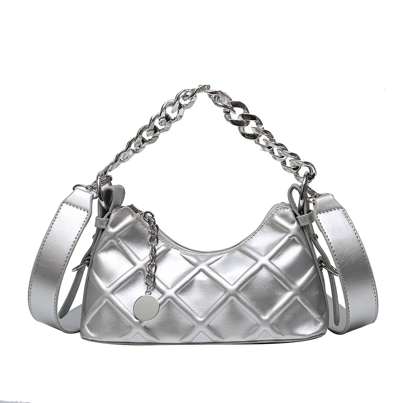 Women Leather Chain Shoulder Bag Crossbody Tote Messenger Bag