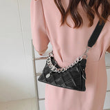 Women Leather Chain Shoulder Bag Crossbody Tote Messenger Bag