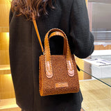 Plush Shoulder Bag Square Ladies Crossbody Totes Messenger Bag