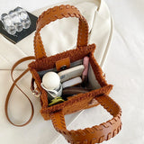 Plush Shoulder Bag Square Ladies Crossbody Totes Messenger Bag