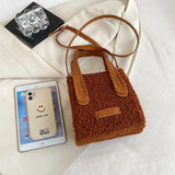 Plush Shoulder Bag Square Ladies Crossbody Totes Messenger Bag