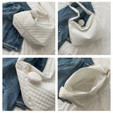 Women's Large Capacity Shoulder Bag Rhombic Tote Satchel Bag