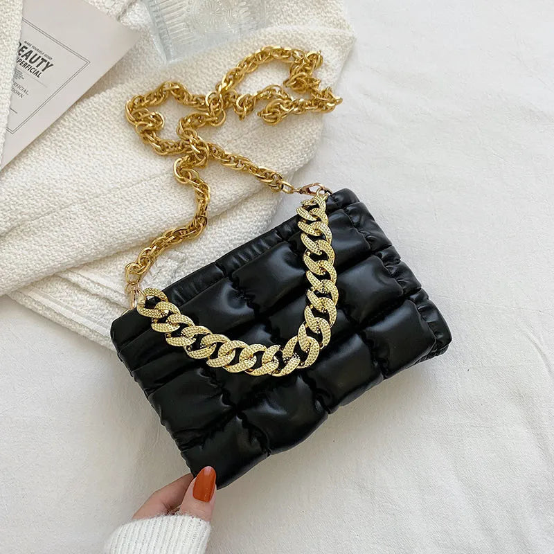 Plaid Shoulder Bag Chain Crossbody