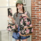 USB Charging Canvas Backpack 3 Pcs/set Women School Backpacks