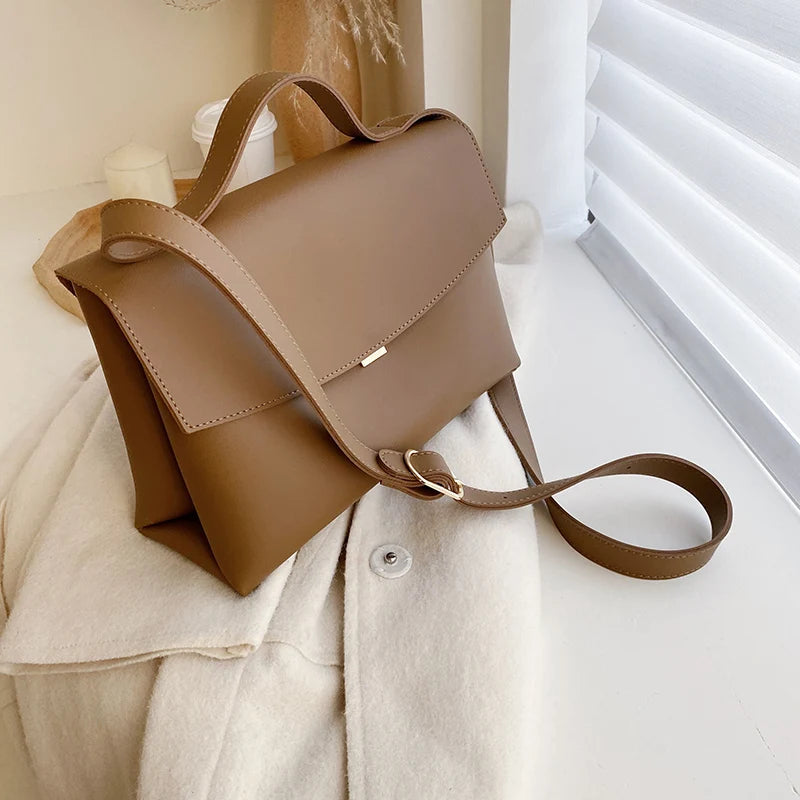Vintage Female Tote Bag High PU Leather Women's Handbag