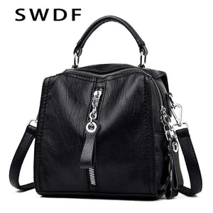 Vintage Cow Leather Handbags Ladies Women Messenger Bag Totes