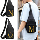 Canvas Zipper Chest pack 26 Letter Print Waist Bag