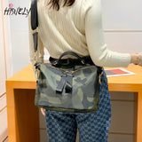 Camo CrossBody Bag Women Waterproof Multi-Pocket Shoulder Tote Travel Messenger