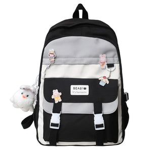 Waterproof Nylon Women Backpack High School Backpacks for Girls Boys Female