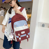 Waterproof Nylon Women Backpack High School Backpacks for Girls Boys Female