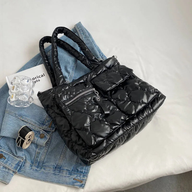 Winter Casual Large Capacity Ladies Down Handbag