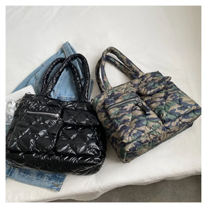 Winter Casual Large Capacity Ladies Down Handbag