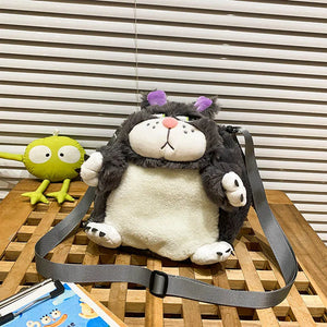 Winter Plush Cat Crossbody Bag Small Messenger Warm Plush Doll Girls Gift