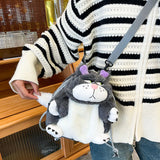 Winter Plush Cat Crossbody Bag Small Messenger Warm Plush Doll Girls Gift