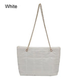 Winter Plaid Shoulder Bags Down Cotton Padded Tote Women Messenger Bags