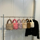 Faux Fur Shoulder Bag Women Casual Plush Crossbody Bag Purse Bucket Bag