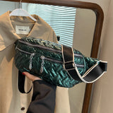 Winter Women's Waist Pack Cotton Crossbody Bag Casual Down Chest Bags