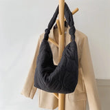 Winter Women Shoulder Bags Down Feather Padded Big Crossbody Hobo Bag