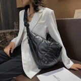 Winter Women Shoulder Bags Down Feather Padded Big Crossbody Hobo Bag