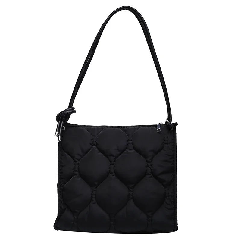 Winter Quilted Padded Shoulder Bag Women's Space Bag Texture Armpit Square Bag