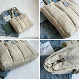 Winter Lady Casual Totes Bag Soft Nylon Padded Shopper Bag