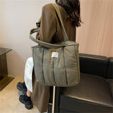 Winter Lady Casual Totes Bag Soft Nylon Padded Shopper Bag
