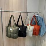 Winter Lady Casual Totes Bag Soft Nylon Padded Shopper Bag